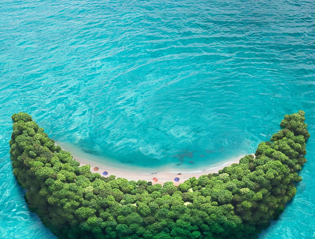 Impresionantevista De Aguas Cristalinas Y Playa De Arena Blanca En Las Bahamas. Fondo de pantalla