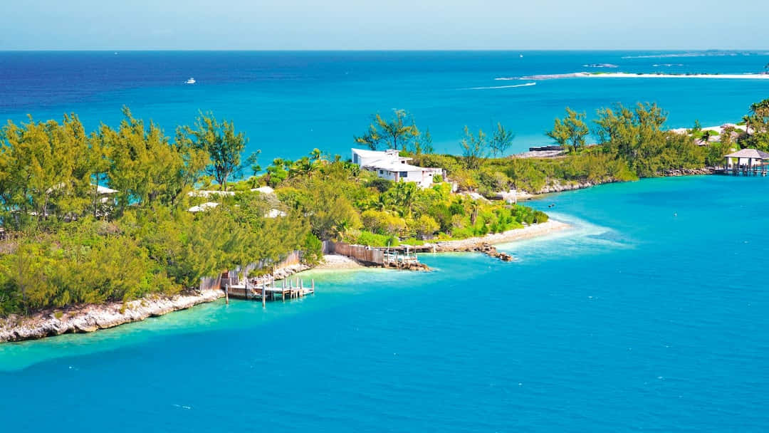 Impresionanteplaya En La Isla De Las Bahamas. Fondo de pantalla