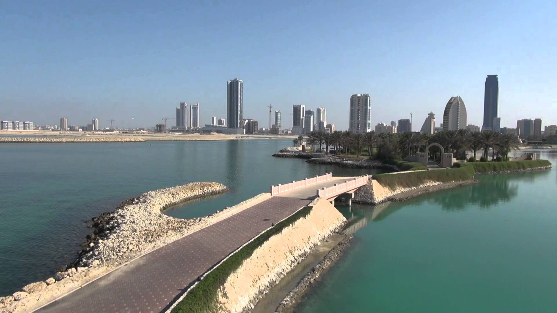 Bahrains strand og bygninger tapet Wallpaper