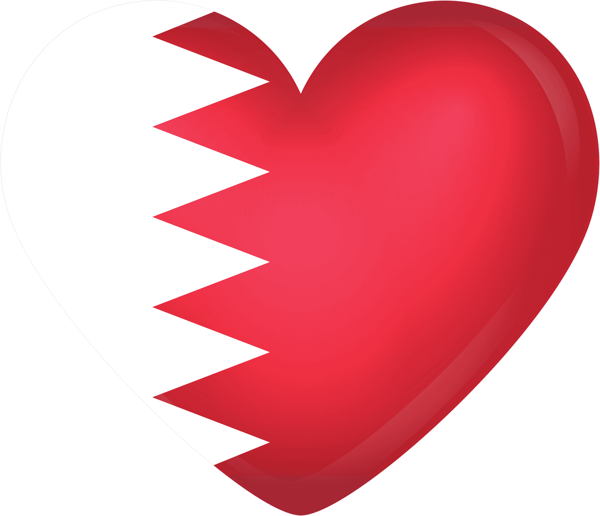 Bahrain Love Heart Flag Graphic PNG