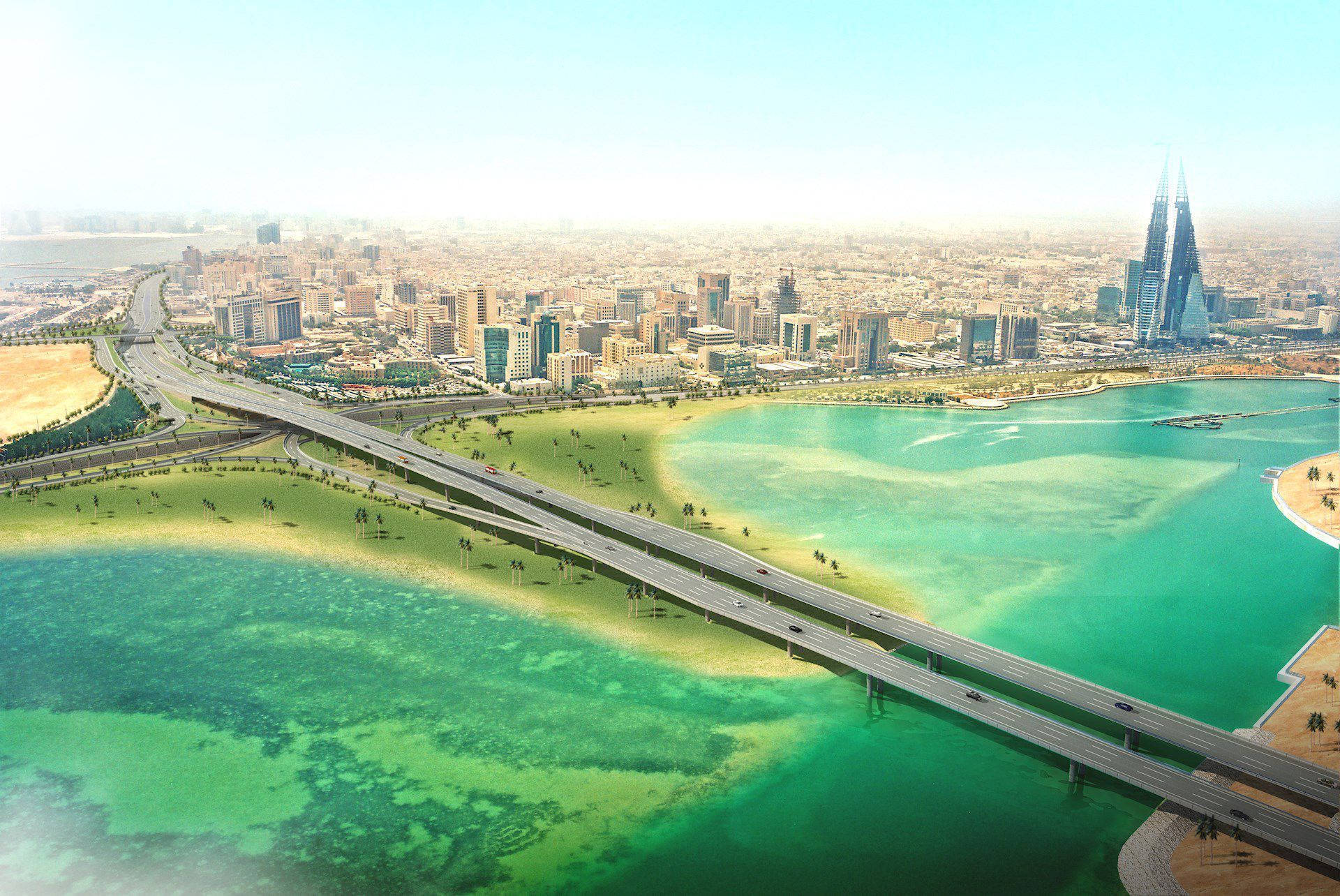 BahrainManama Causeway - Bahrain Manama Brücke. Wallpaper