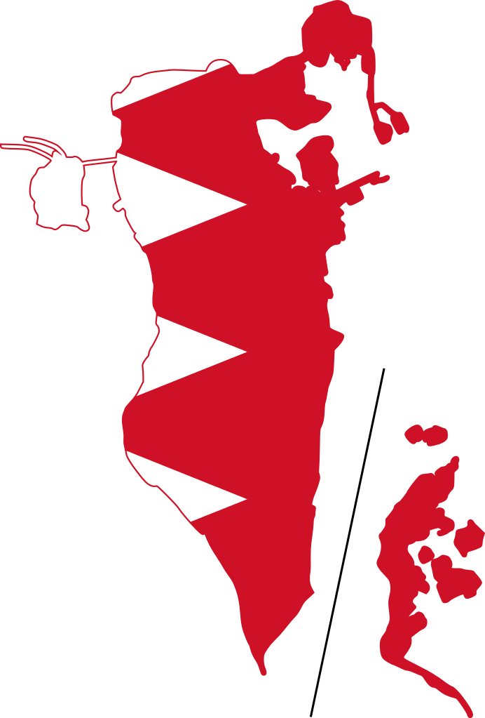 Bahrain Map Flag Design PNG