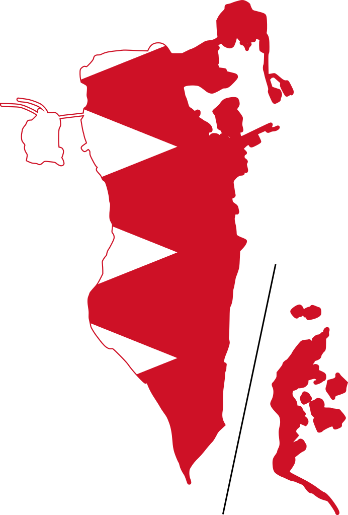 Bahrain Map Flag Graphic PNG