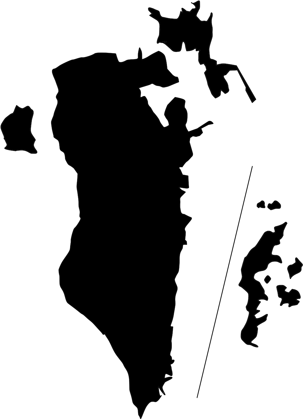 Bahrain Map Silhouette PNG