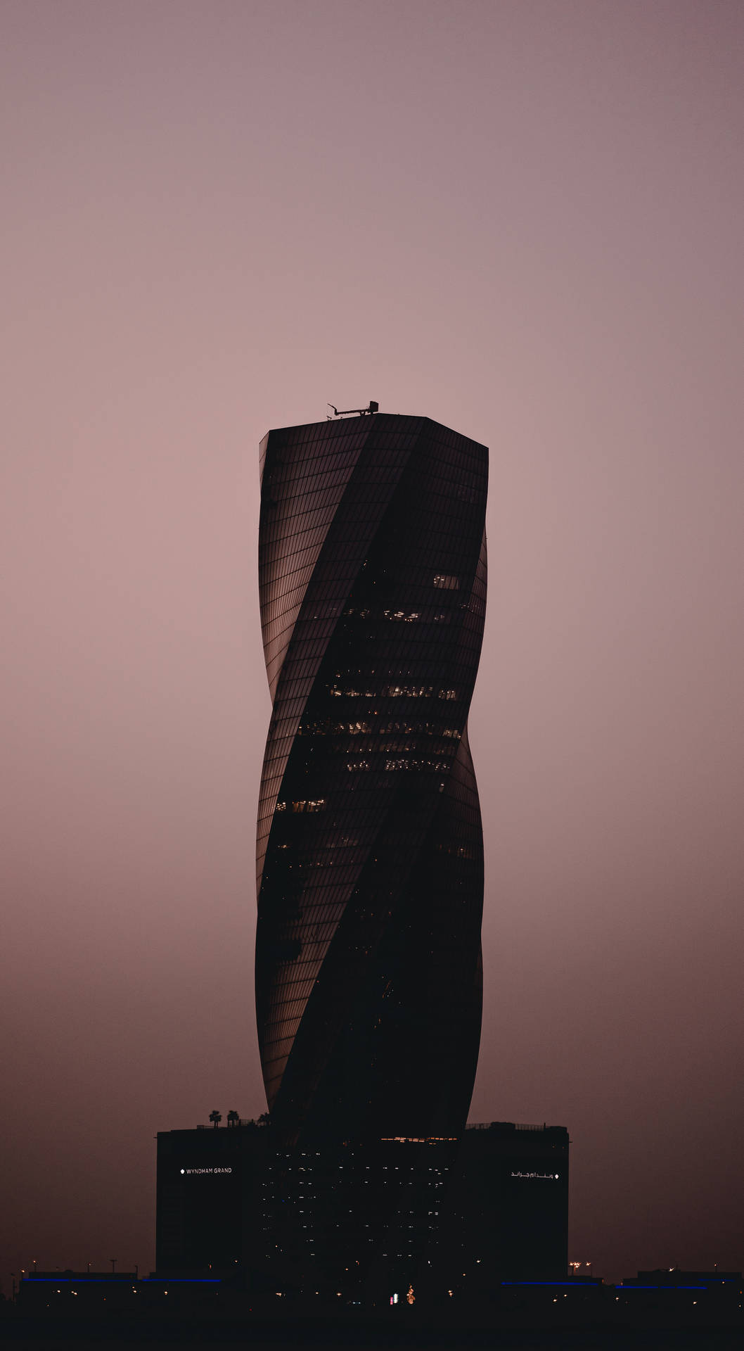 Bahrain United Tower Silhouette (silhuett Av Bahrain United Tower) Wallpaper