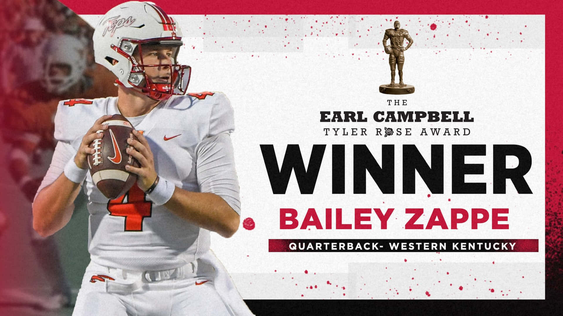 Bailey Zappe Earl Campbell Award Winner Wallpaper