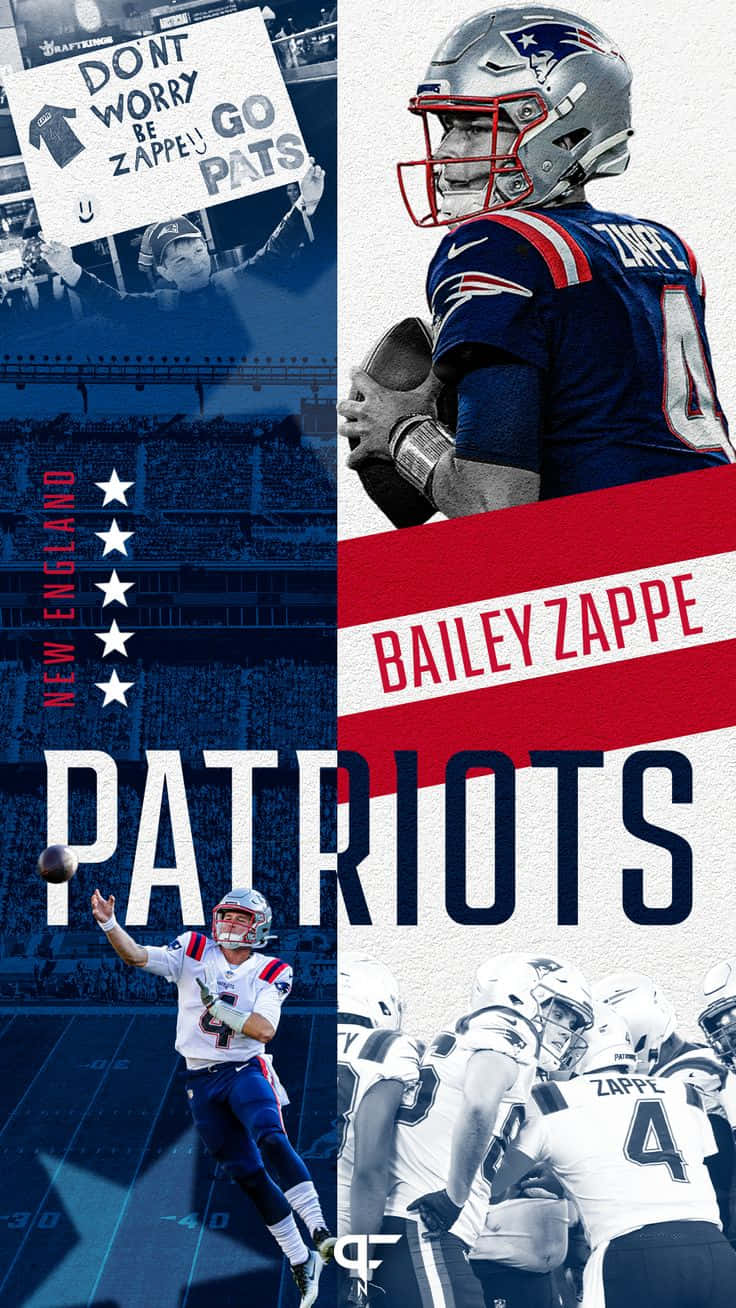 Bailey Zappe New England Patriots Promotional Graphic Wallpaper