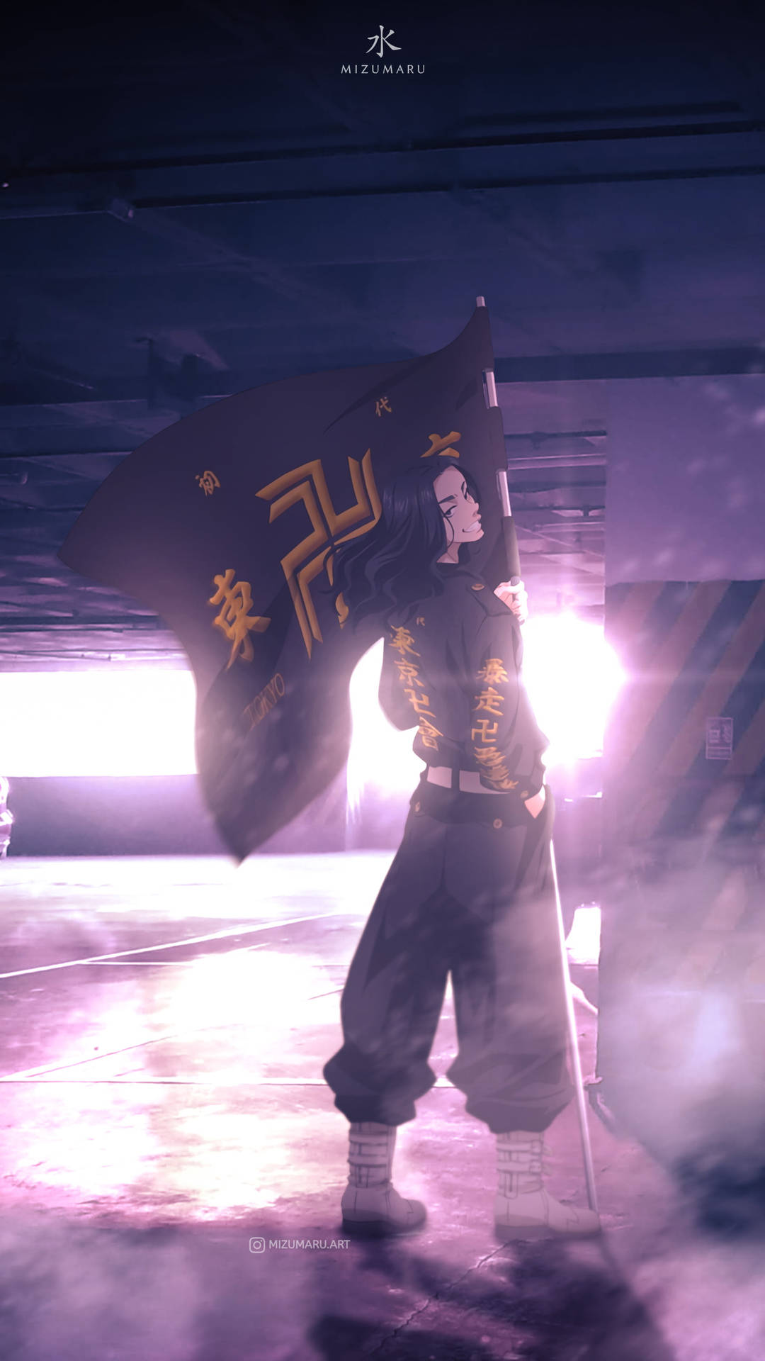 Baji Tokyo Revengers Holding Flag