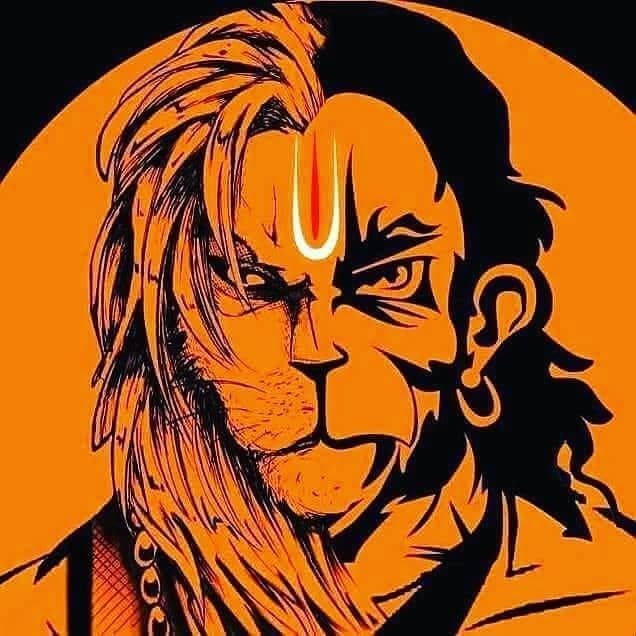 Download Bajrang Dal's Lord Hanuman In Orange Hd Wallpaper 
