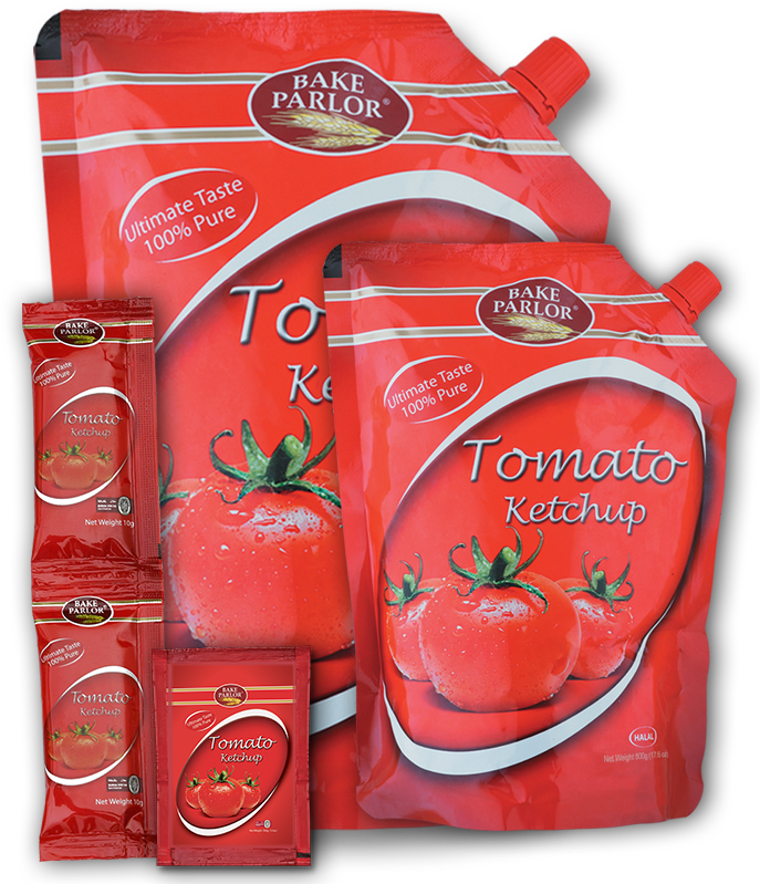 Bake Parlor Tomato Ketchup Packages PNG