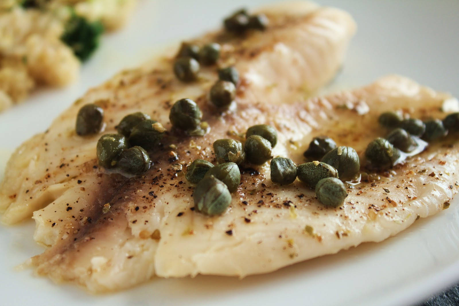 Baked Fish Topped With Capers Wallpaper