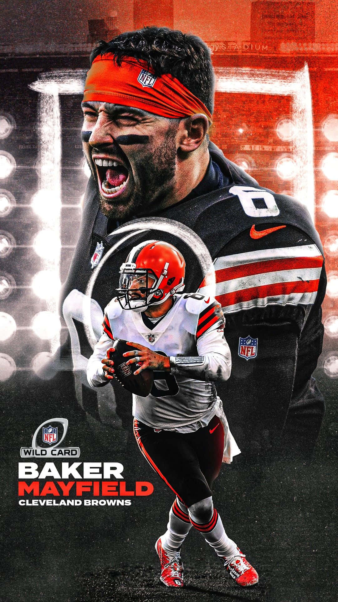 NFL-stjernen Baker Mayfield pyntet dette livlige tapet. Wallpaper