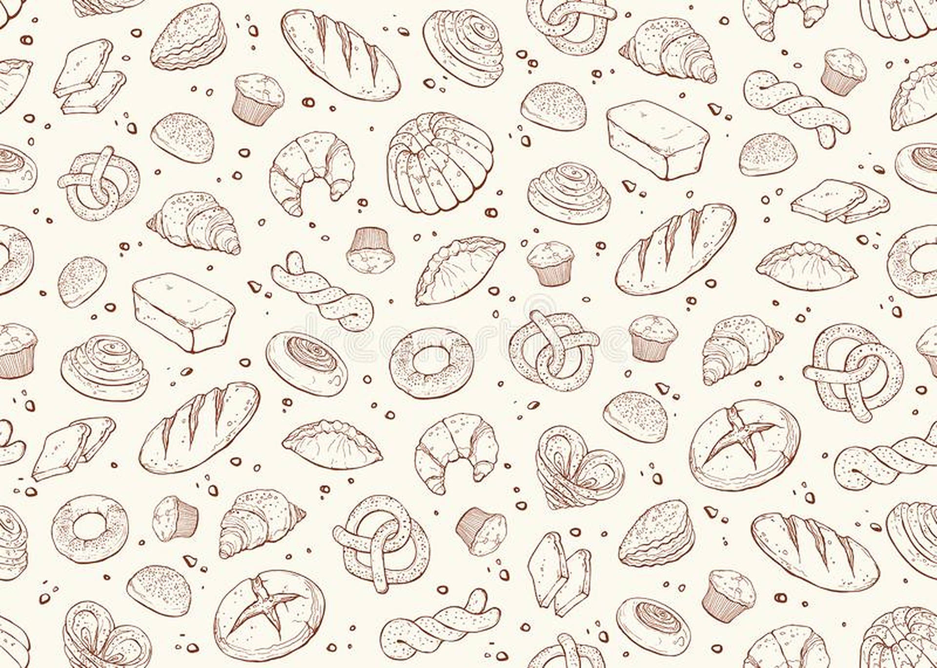 Bakery Aesthetic Pattern Wallpaper