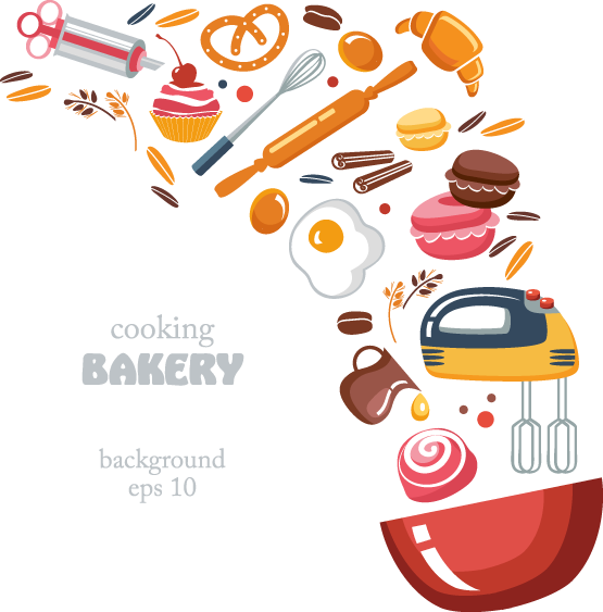 Bakery Ingredientsand Utensils Illustration PNG