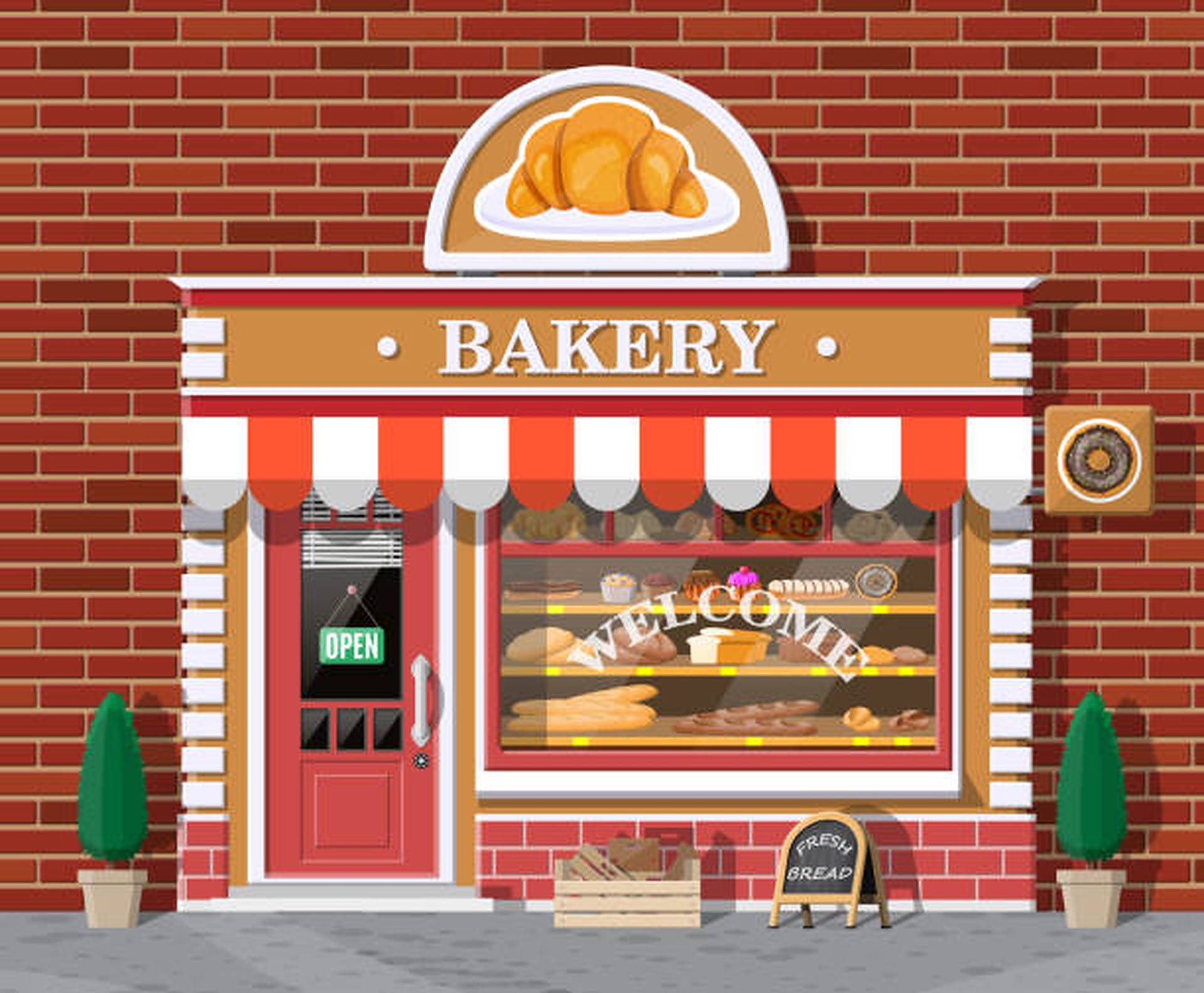 Bageriförsäljningsbutikenskonst (computer/mobile Wallpaper) Wallpaper