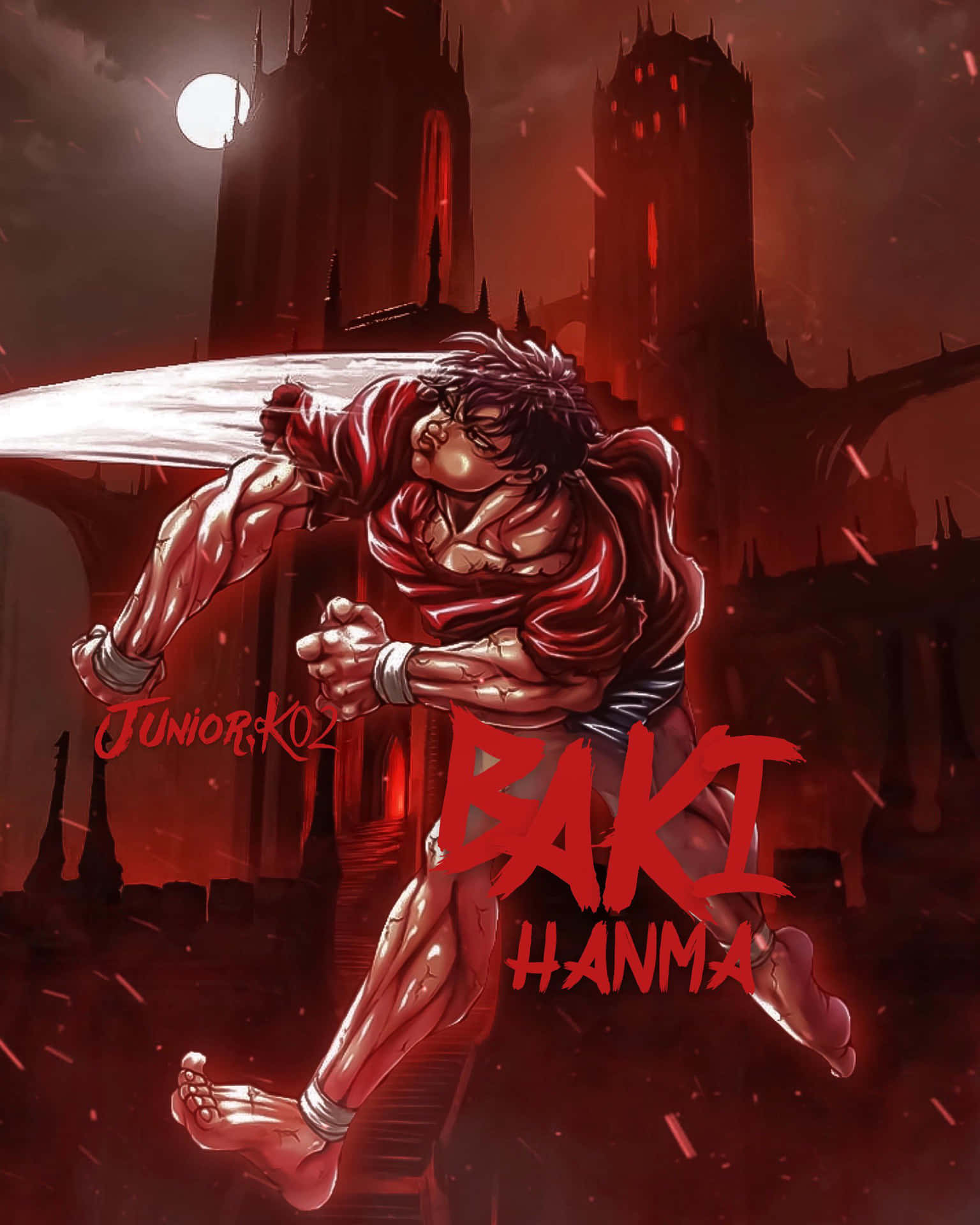 Baki Hanma Aura Merah Wallpaper