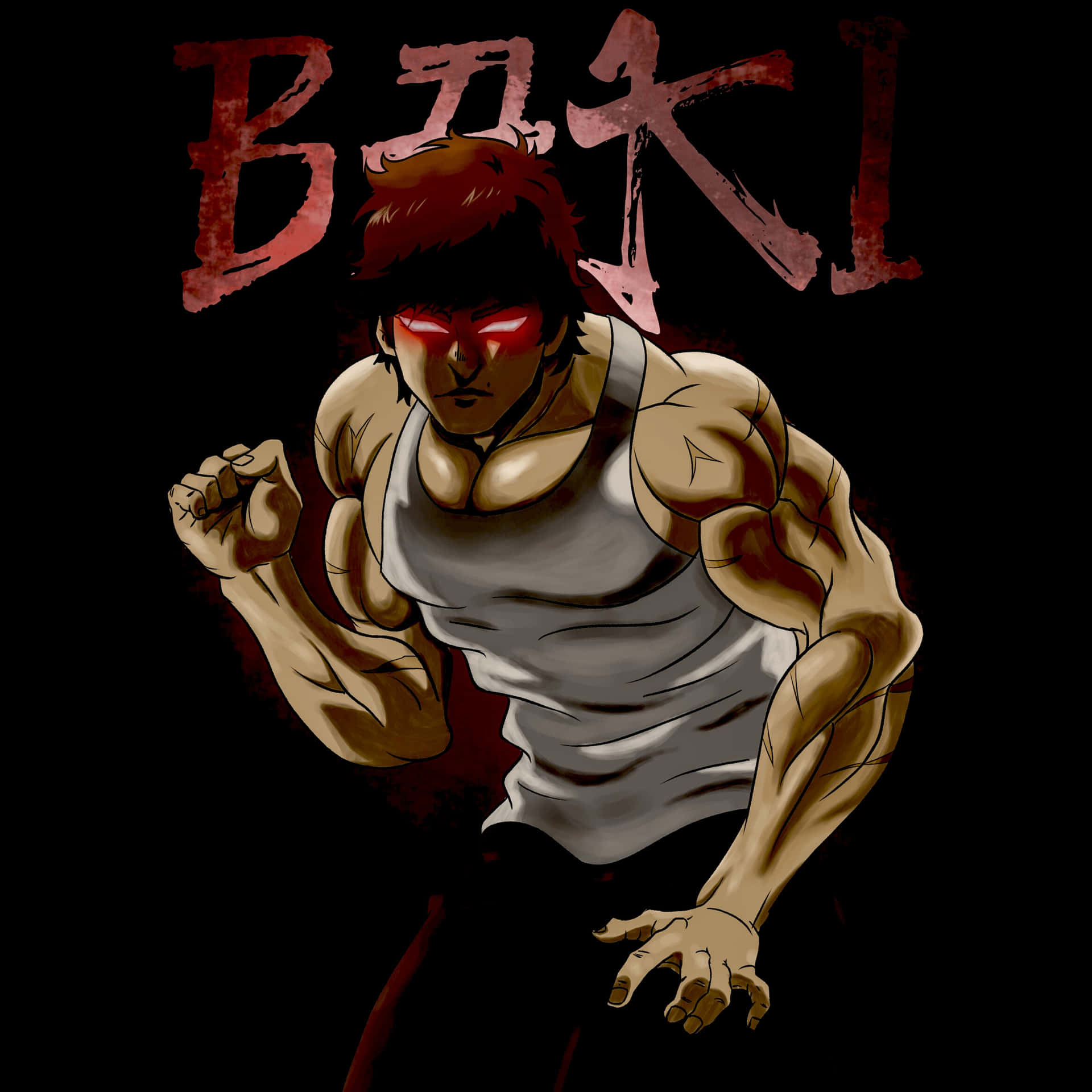 Pose Intens Karakter Baki The Grappler Wallpaper