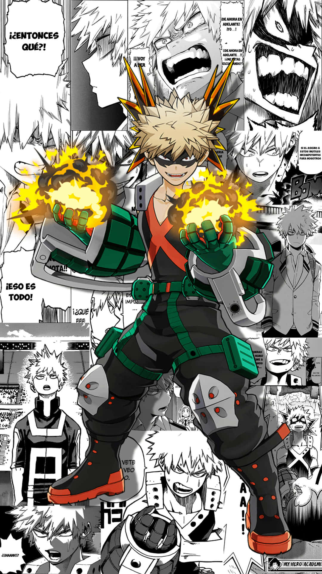 Bakugo fights for justice in My Hero Academia Wallpaper
