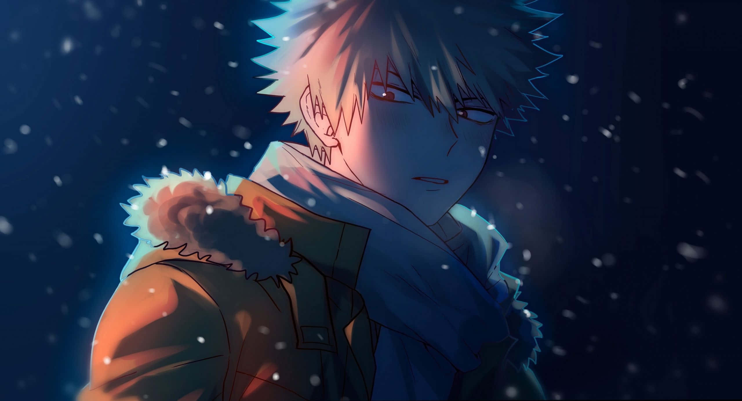 Caption: Bakugou unleashes his explosive power in this stunning high-definition background.