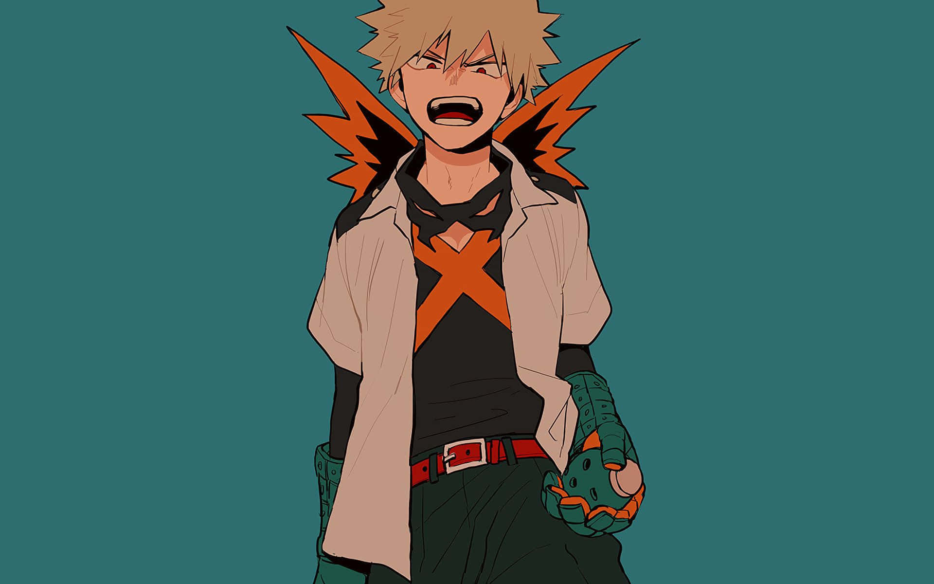 Bakugou Katsuki stands confidently with a determined look Wallpaper