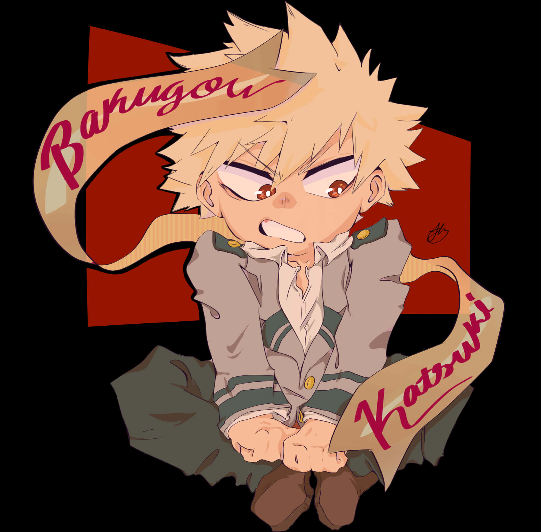 Bakugou Katsuki Anime Artwork PNG