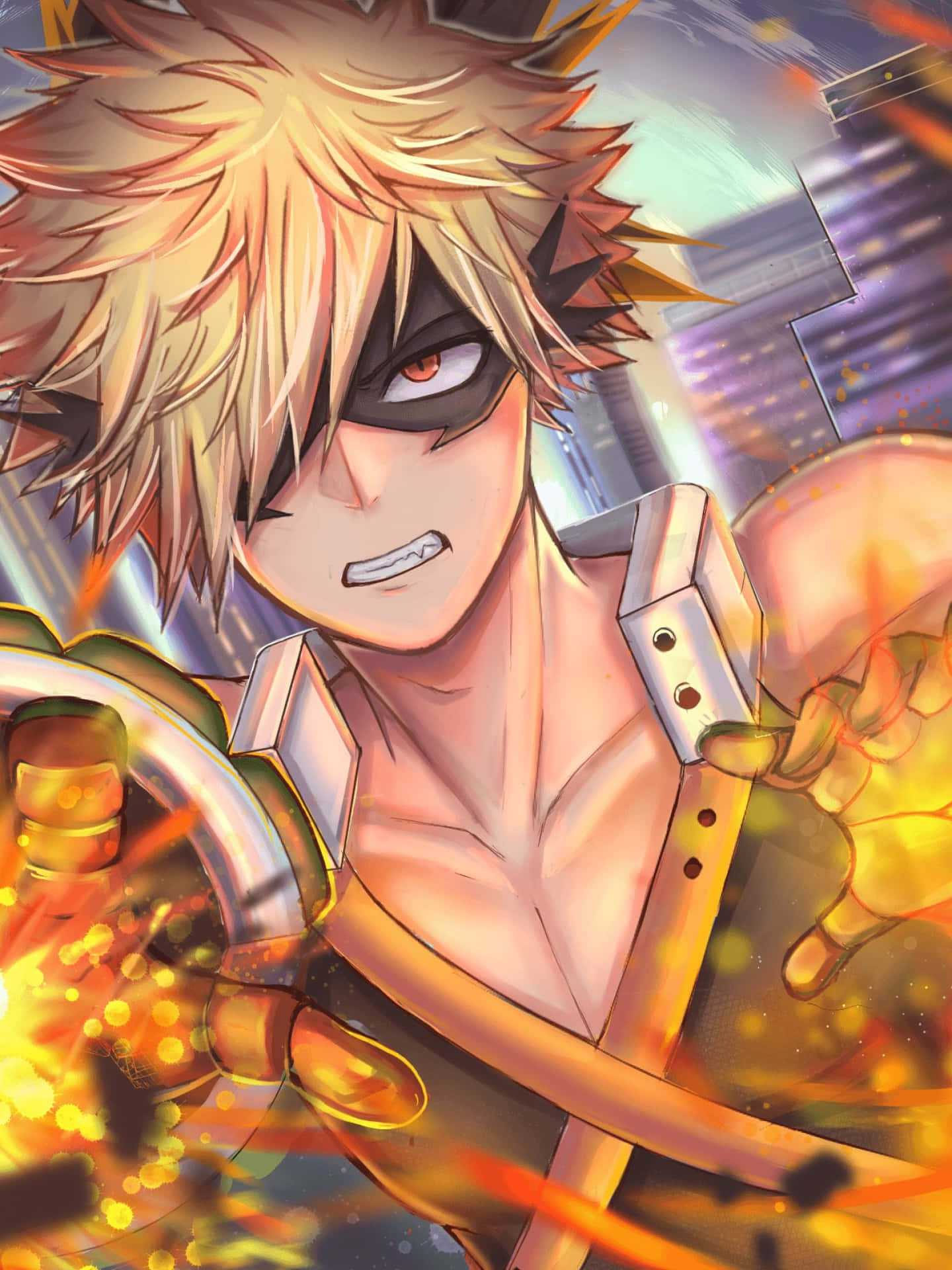 Bakugou,redo Att Kämpa. (assuming This Is A Phrase To Be Used As A Caption Or Title For A Computer Or Mobile Wallpaper Featuring Bakugou In A Fighting Pose.)