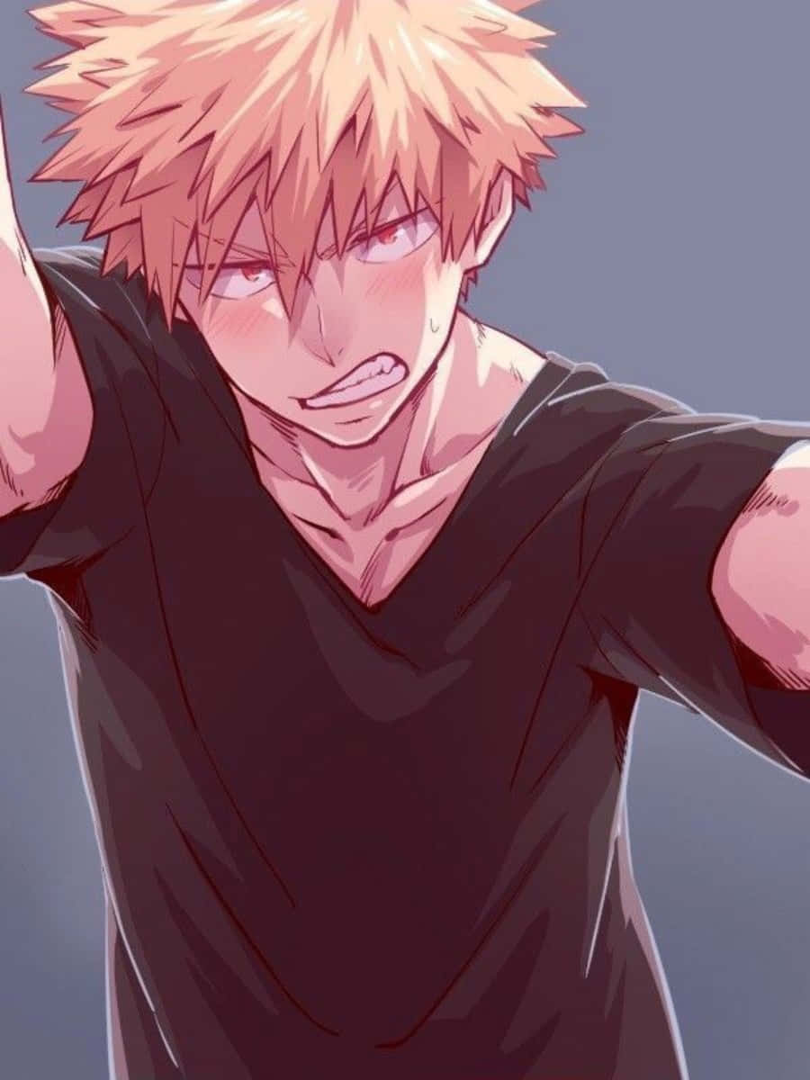 Bakugou stands up tall and brave, ready to take on any challenge.