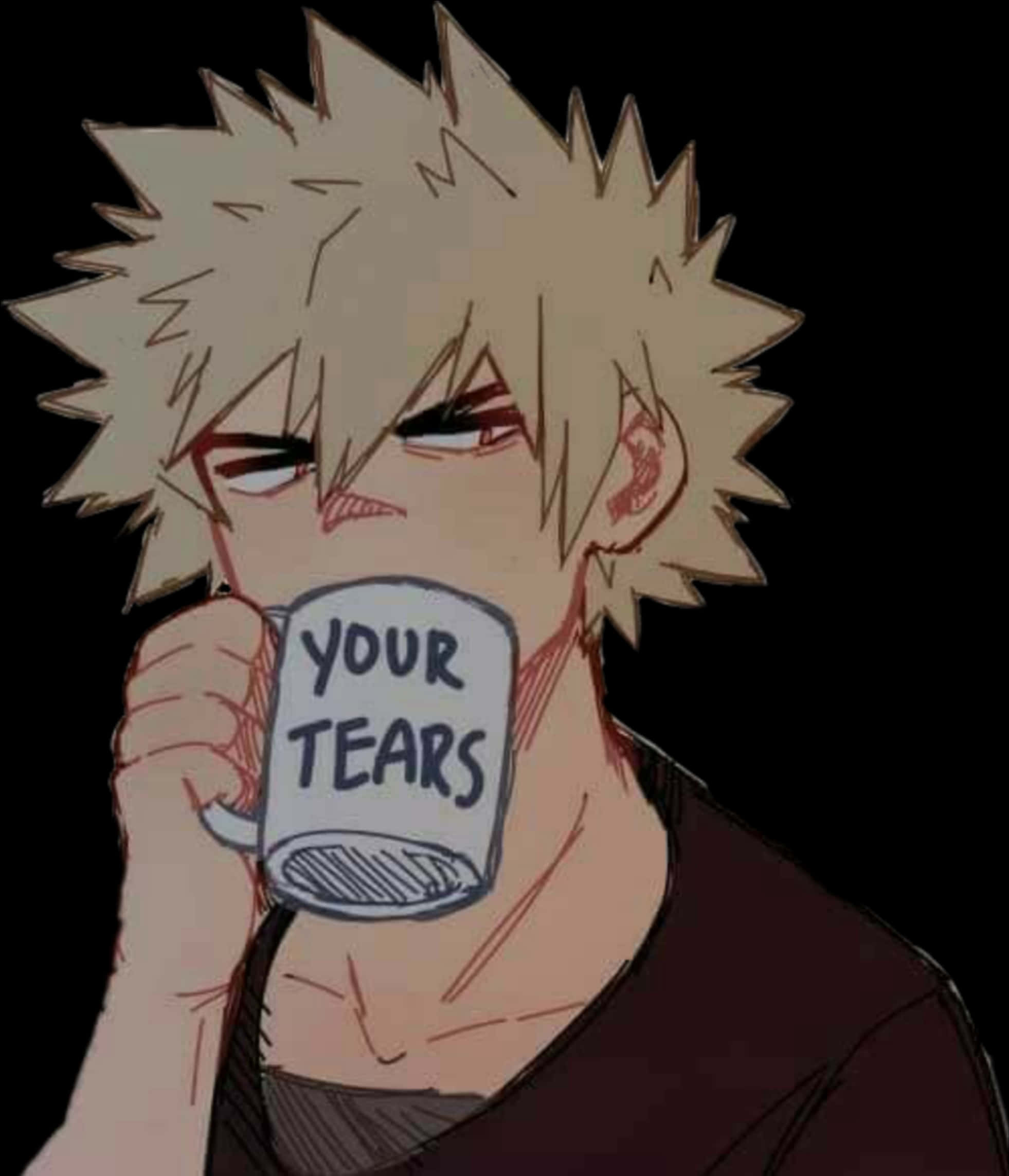 Bakugou Sipping Your Tears PNG