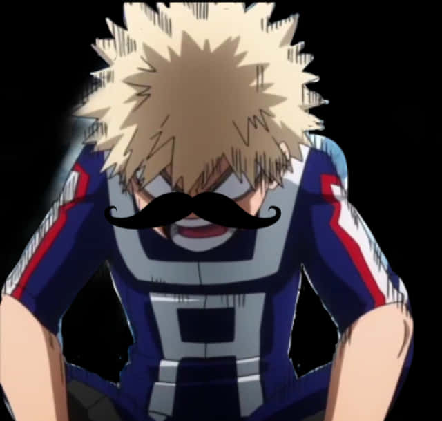 Bakugou With Mustache PNG