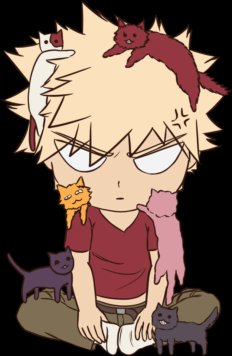 Bakugouwith Cats Illustration PNG