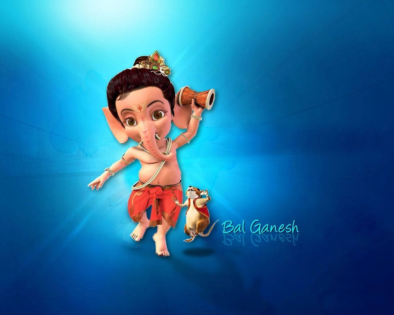 Bal Ganesh And Pet Mouse Wallpaper