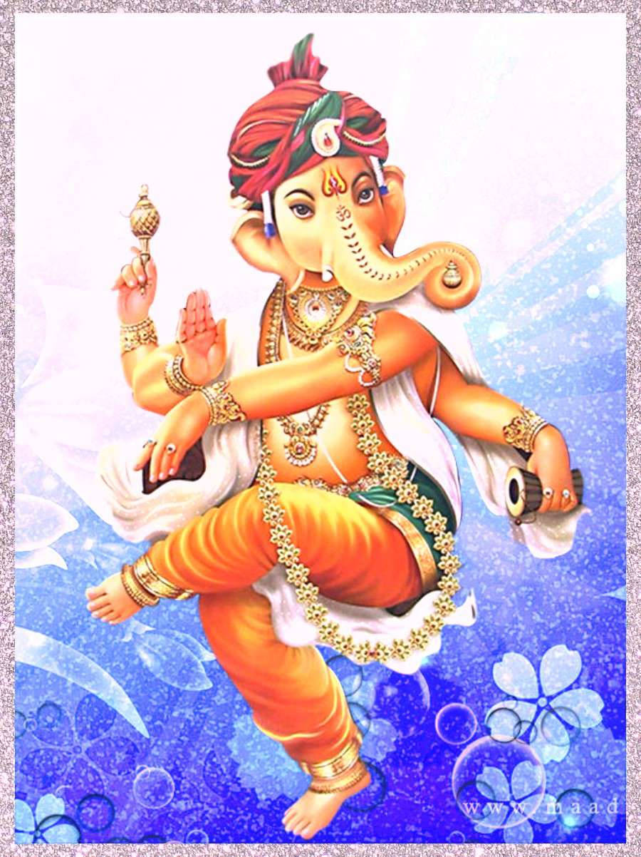 Download Bal Ganesh Balancing On One Foot Wallpaper 