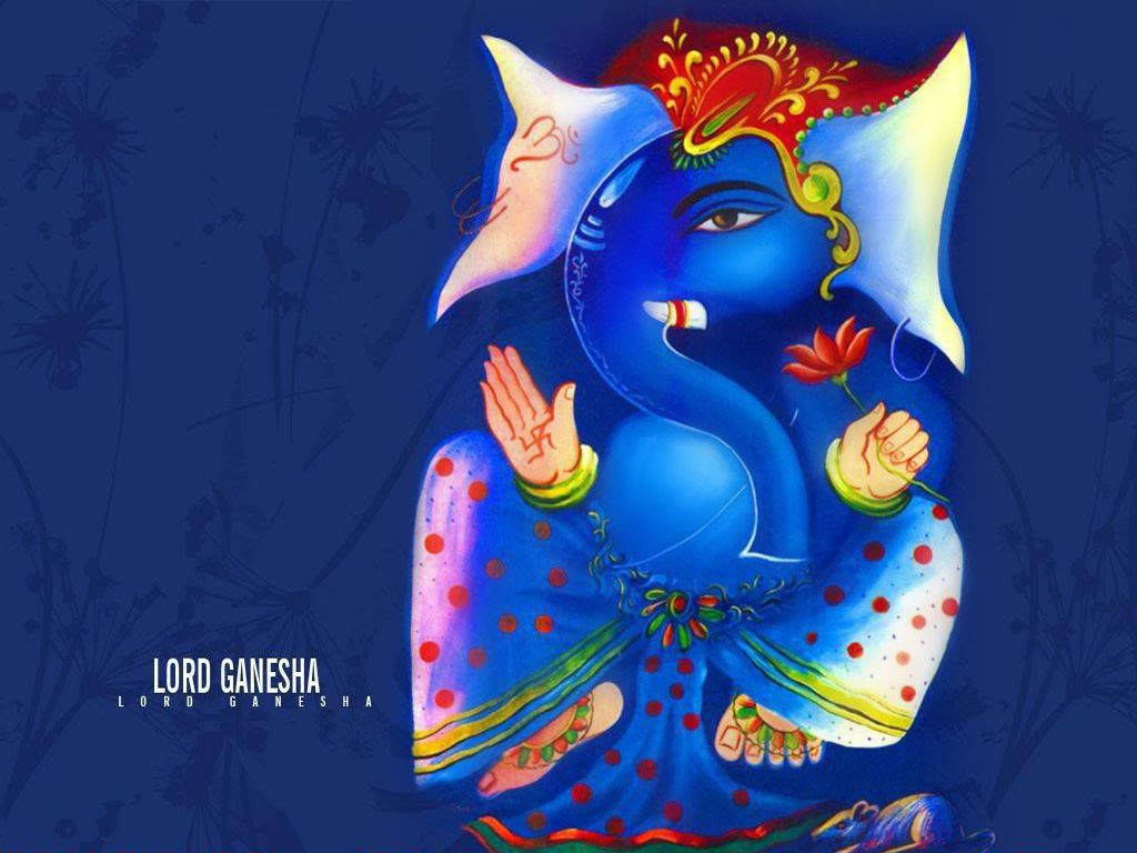 Balganesh, El Dios Elefante De Piel Azul. Fondo de pantalla