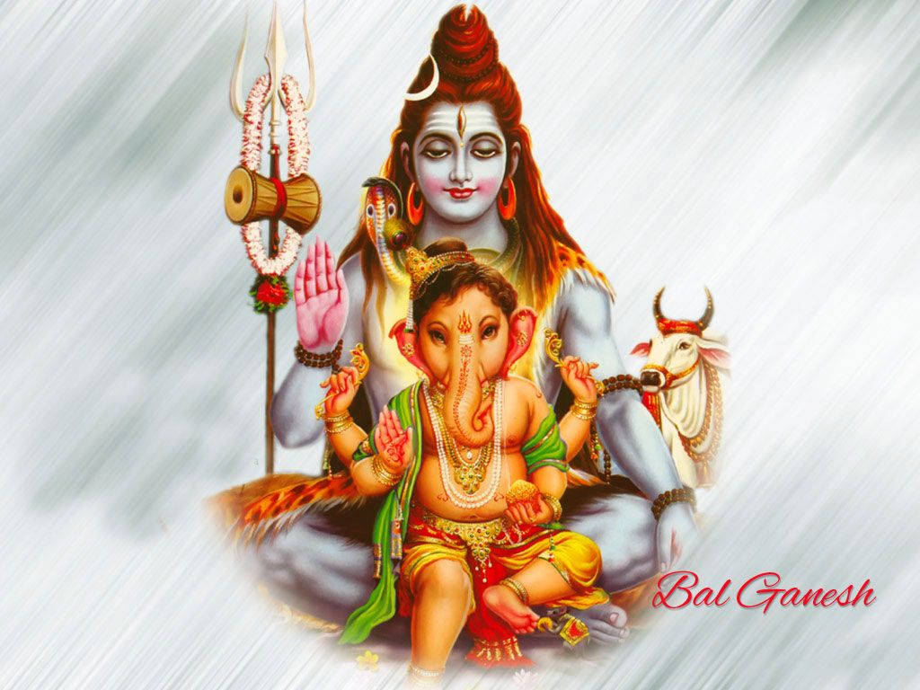 Bal Ganesh på Shivas Skød Wallpaper