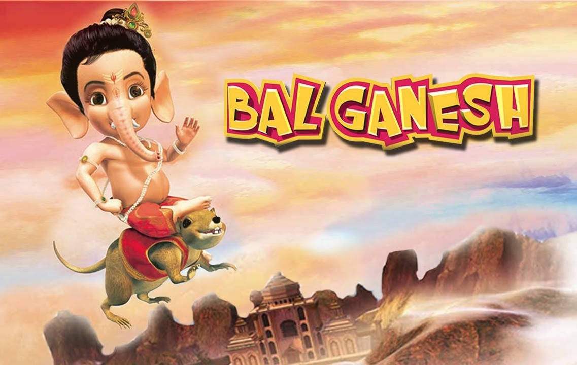 Bal Ganesh kører mus Tapet Wallpaper