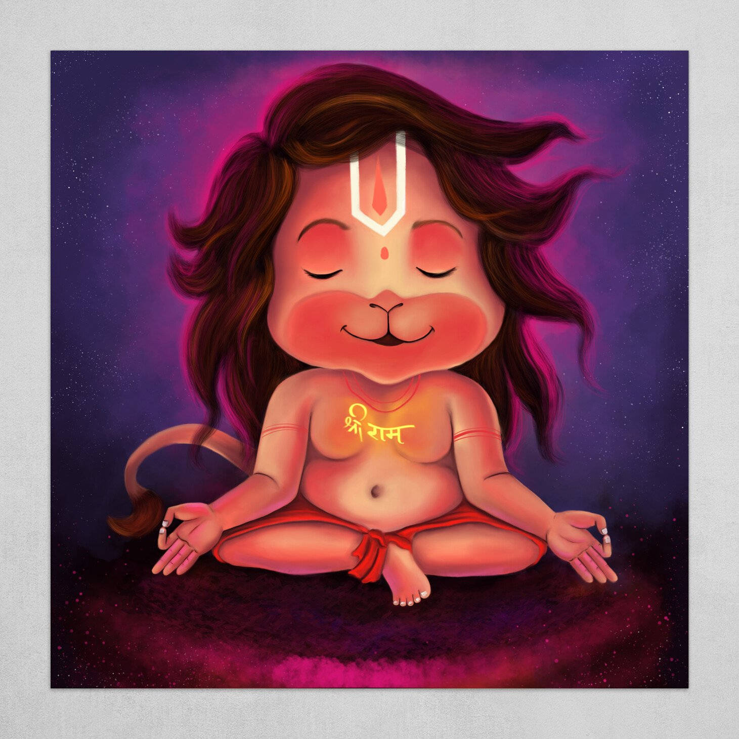 Bal Hanuman Meditating Wallpaper