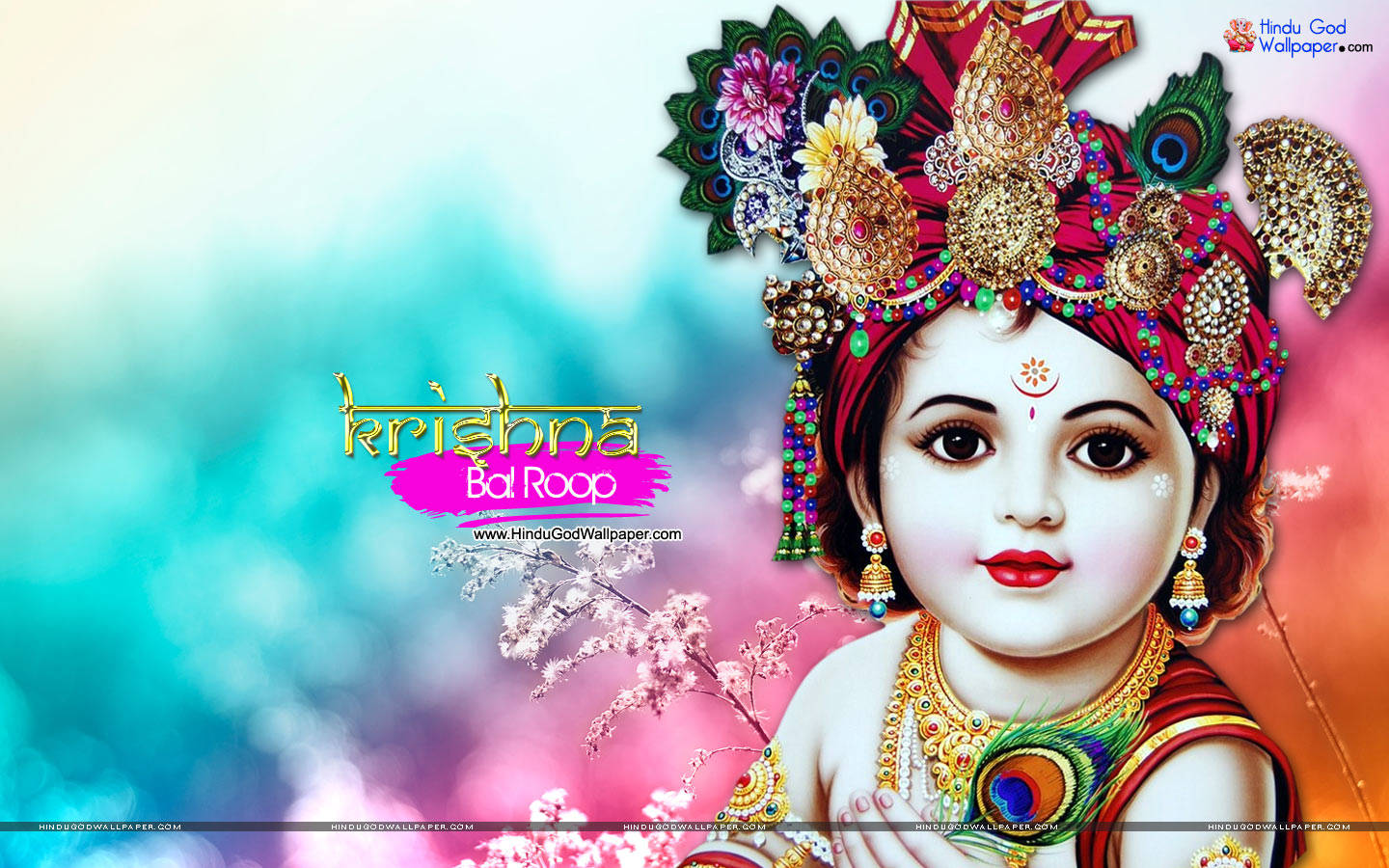 Bal Krishna med gradient bokeh-baggrund Wallpaper