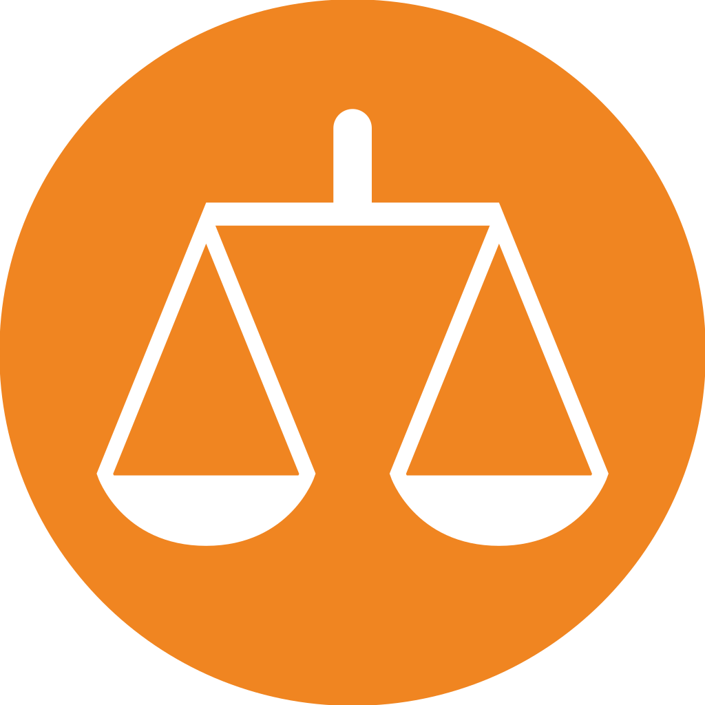Balance Scale Icon Orange Background PNG