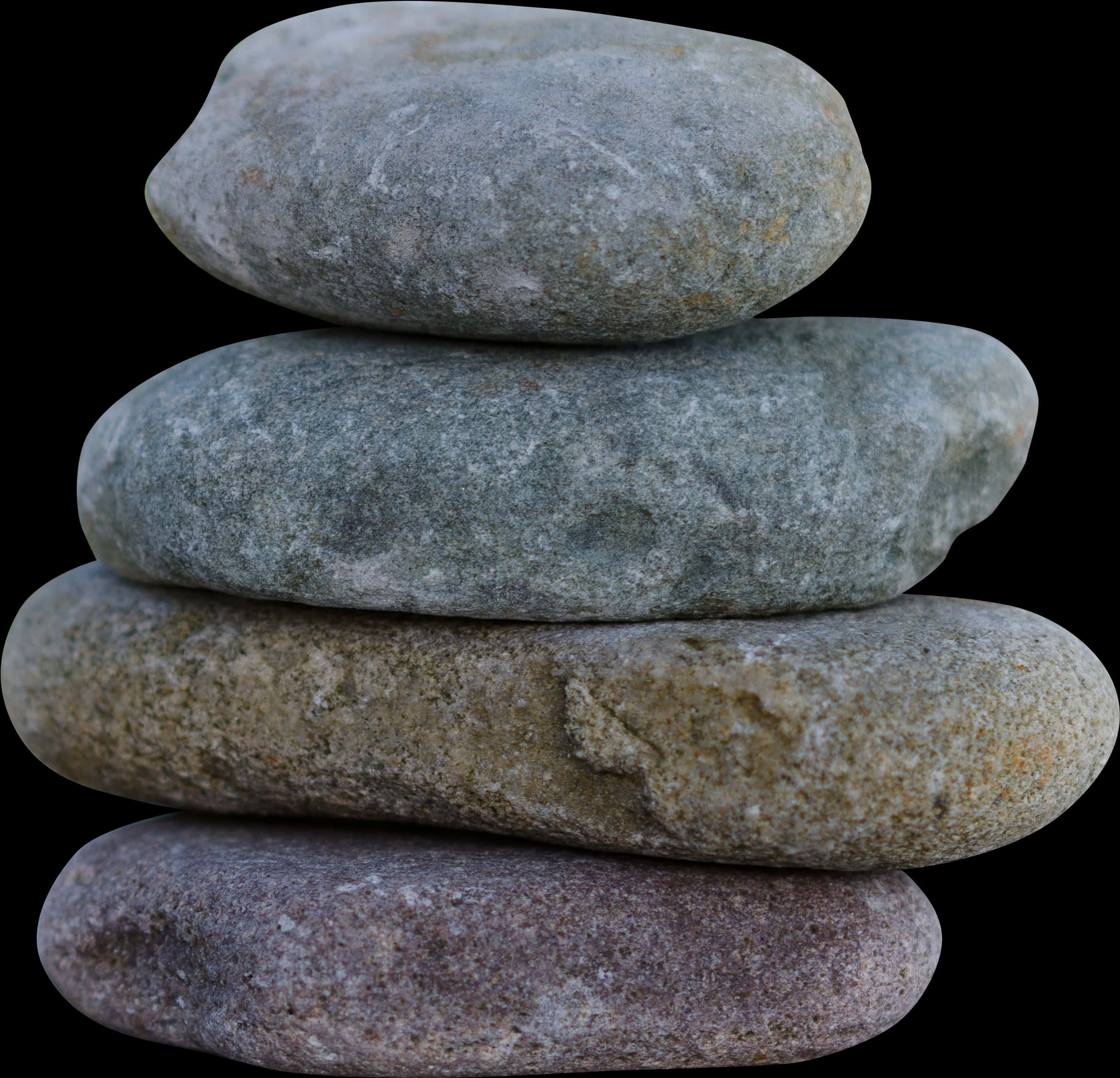 Balanced Stone Pile Black Background PNG