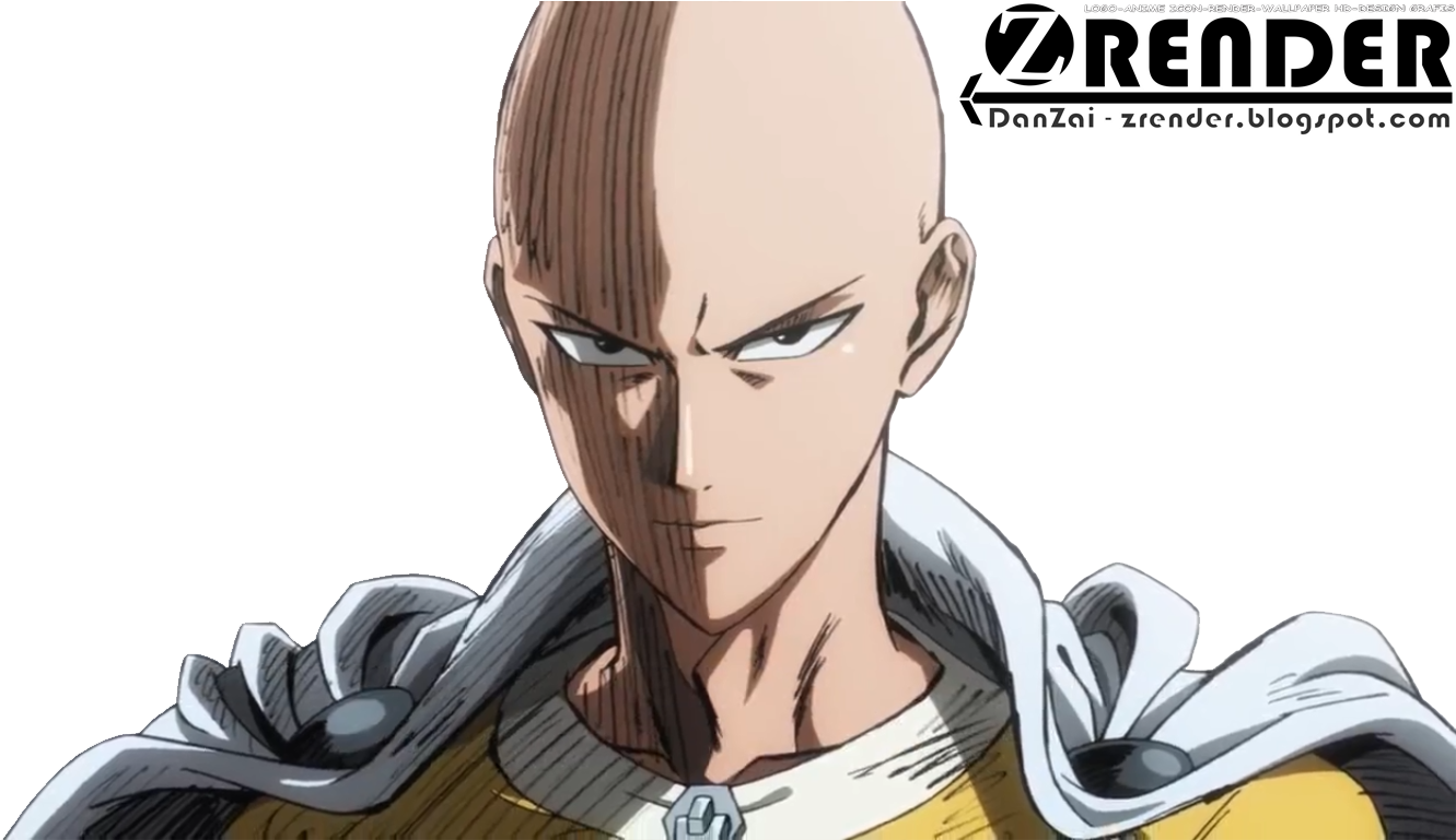 Bald Anime Hero Portrait PNG
