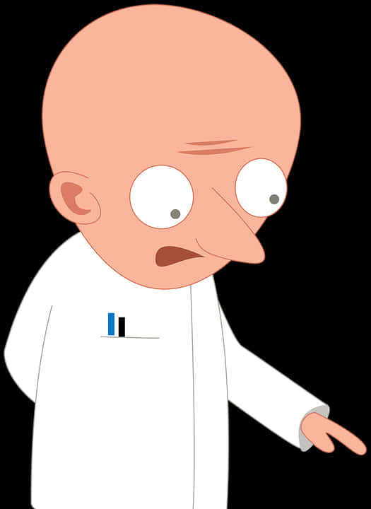 Bald Cartoon Character Pointing PNG