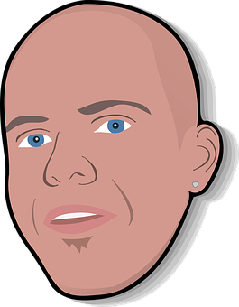 Bald Cartoon Man Vector PNG