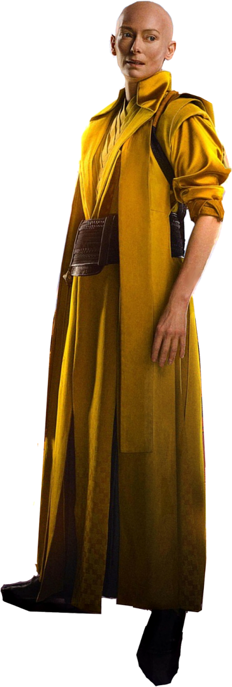 Bald Figurein Yellow Robe PNG