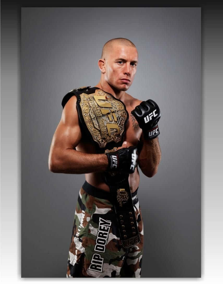Bald Georges St-pierre With Belt Wallpaper