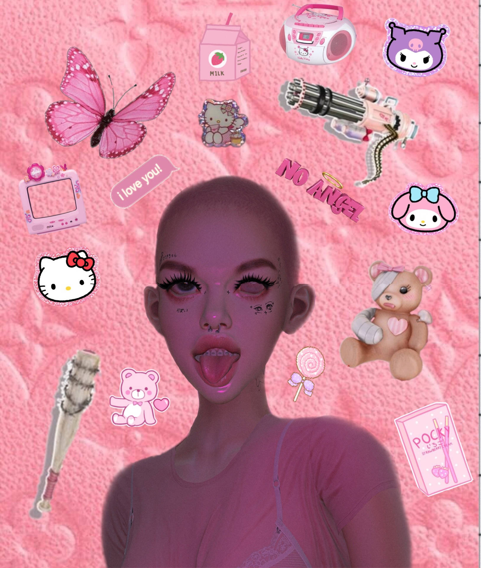 Bald Girl Alt Aesthetic Wallpaper