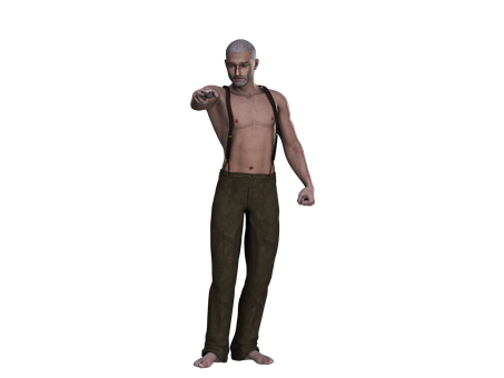 Bald Man Pointing Finger PNG