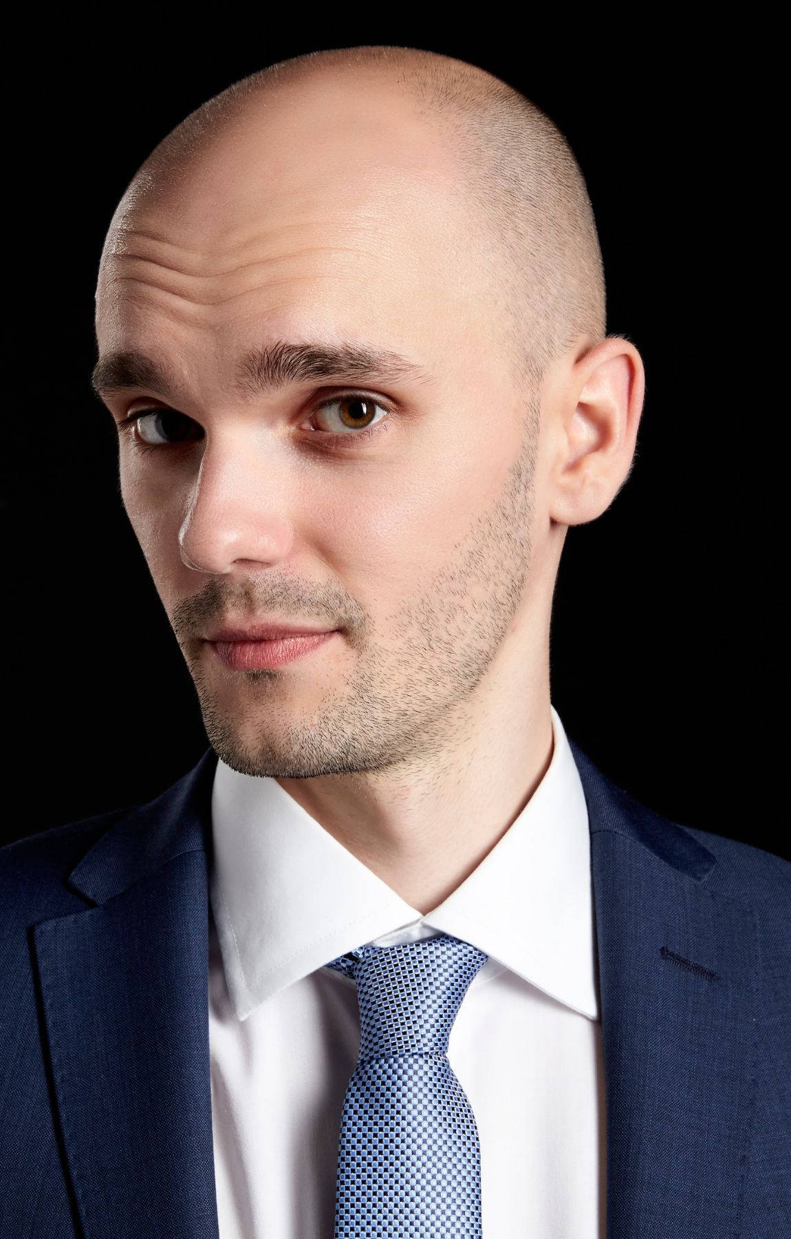 Bald Man Wearing Suit And Tie Picture