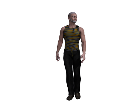 Bald Manin Striped Tank Top PNG