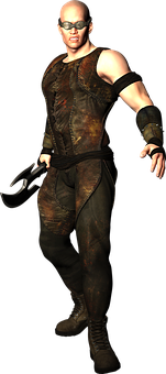 Bald_ Video_ Game_ Character_with_ Goggles PNG