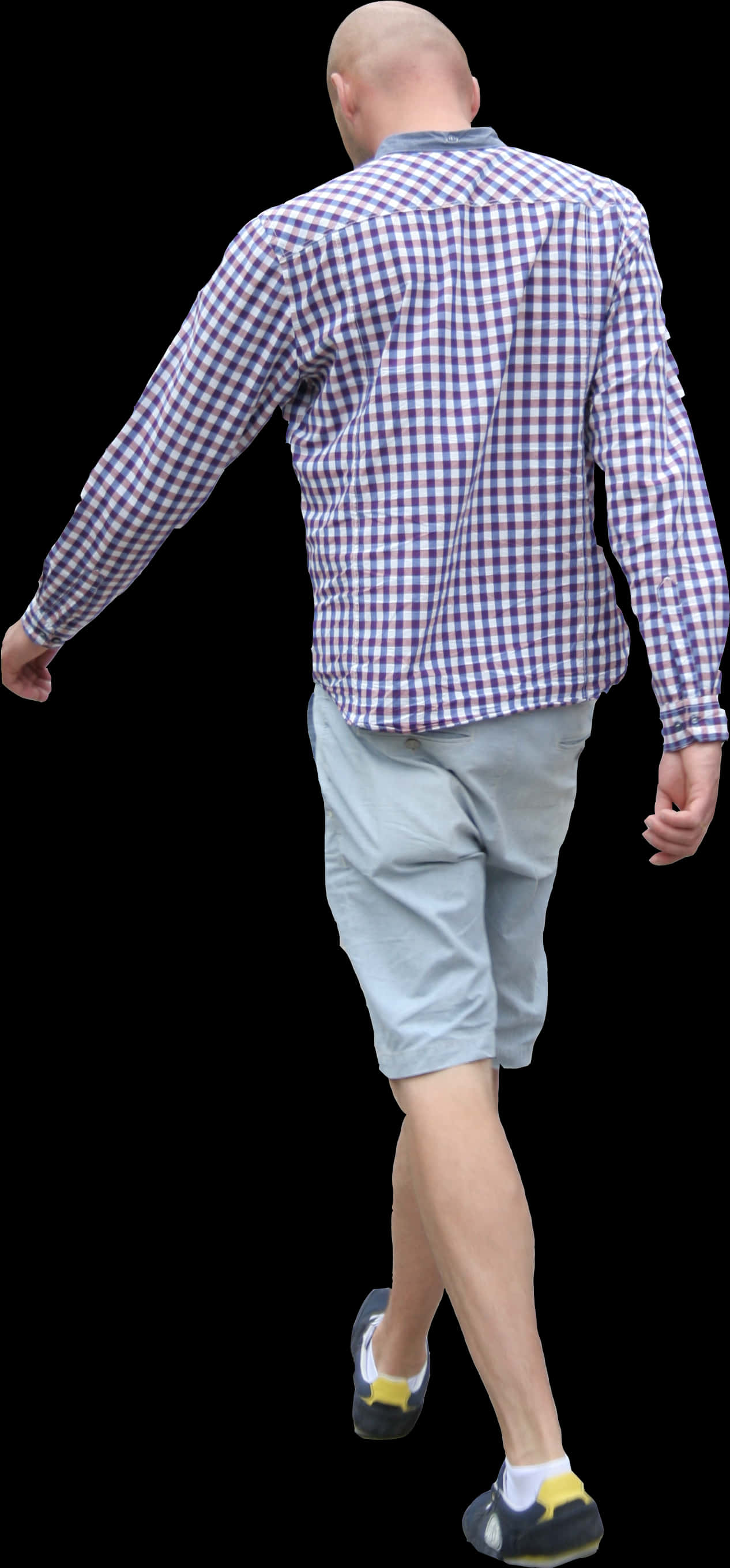 Bald_ Man_ Walking_ Away PNG